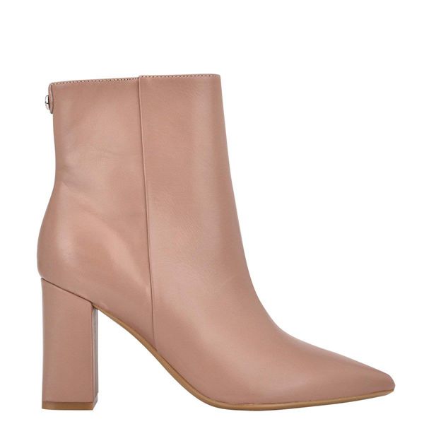 Nine West Cacey 9x9 Heeled Beige Ankle Boots | Ireland 87Q11-3R55